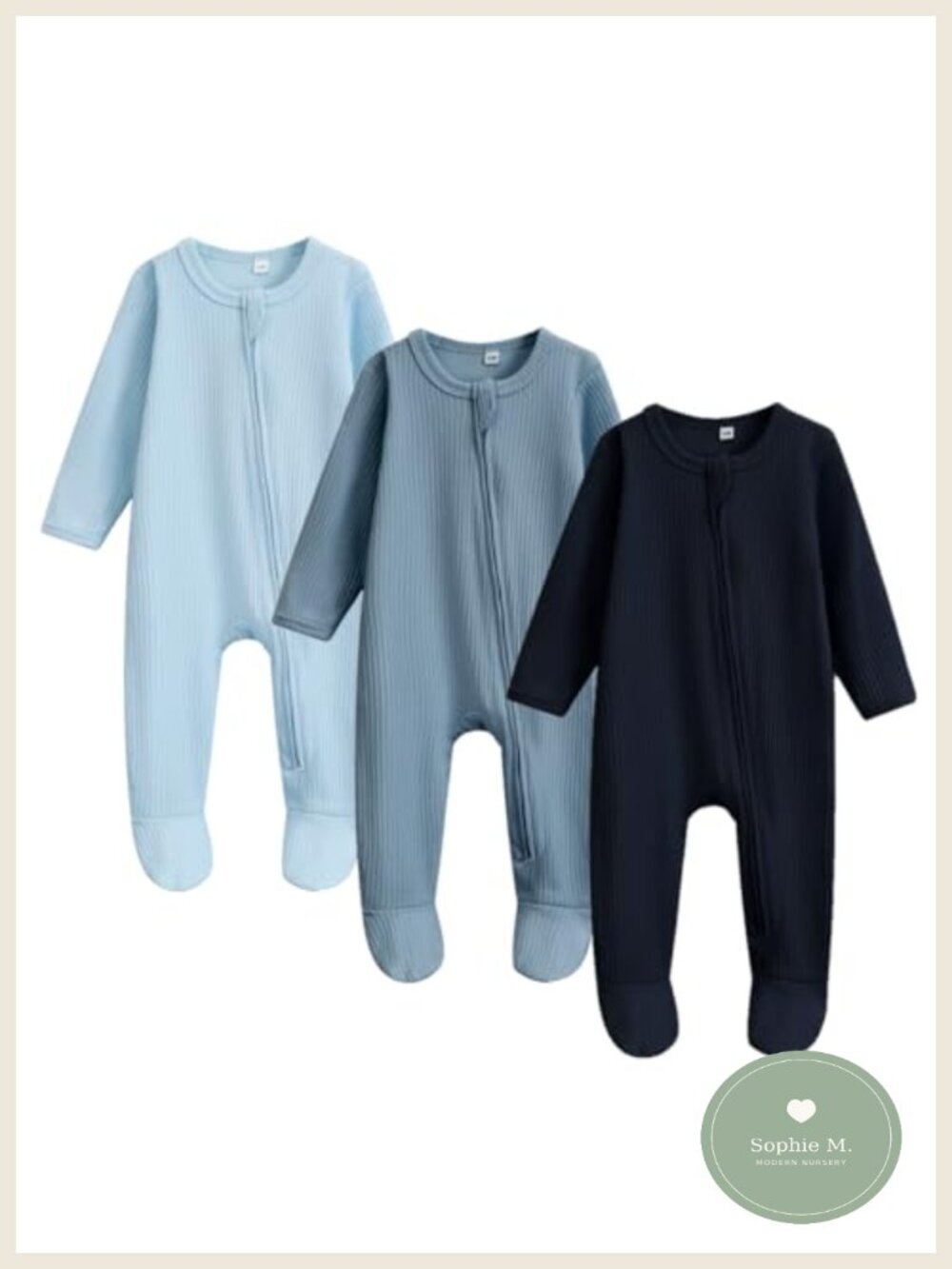 Newborn Footie Pajamas 100% Cotton Mitten Cuffs Zip Sleepers